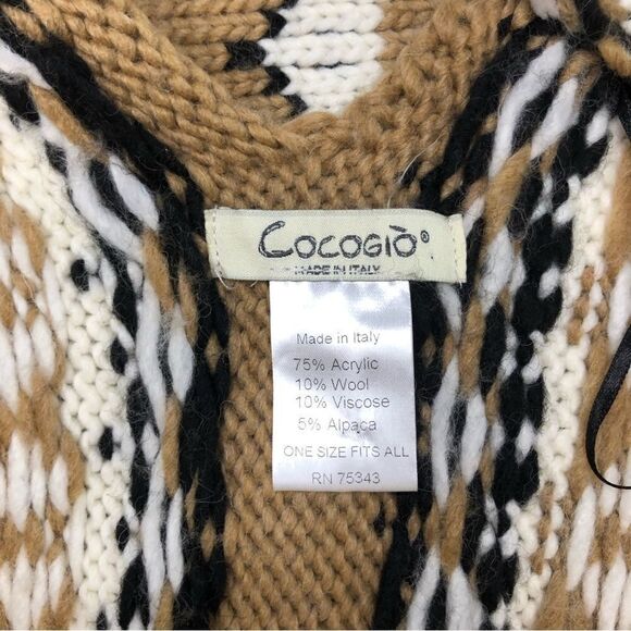 Cocogio Open Front Sweater/Cape One Size Wool Alpaca Blend - Picture 6 of 8